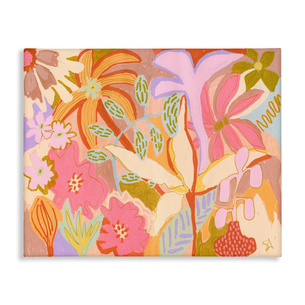 Stupell Industries Soft Expressive Botanicals Canvas Wall Art Design by Suzanne Allard